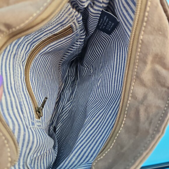 Chloe & Lex Cotton + Leather Crossbody Bag – Vintage Stamp Design - Picture 15 of 15